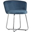 Hillsdale Furniture Marisol Metal Vanity Stool in Blue Fabric