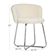 Hillsdale Furniture Marisol Metal Vanity Stool with White Fabric