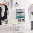 Hillsdale Furniture Marisol Metal Vanity Stool with White Fabric