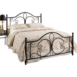 hillsdale milwaukee traditional king metal bed in antique brown
