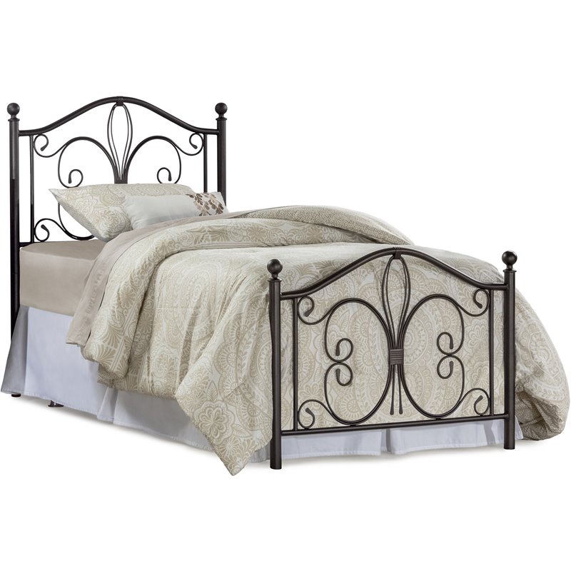 Hillsdale Milwaukee Traditional Twin Metal Bed in Antique Brown Cymax