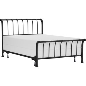 hillsdale janis full metal sleigh spindle bed in textured black