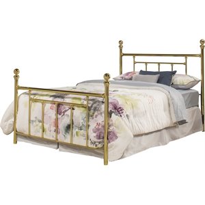 Hillsdale Chelsea Full Metal Poster Spindle Bed in Classic Brass