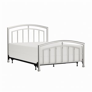 Hillsdale Claudia Queen Metal Double Arched Spindle Bed in Matte Nickel