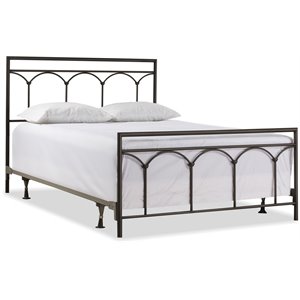 hillsdale mckenzie classic contemporary steel spindle bed in brown