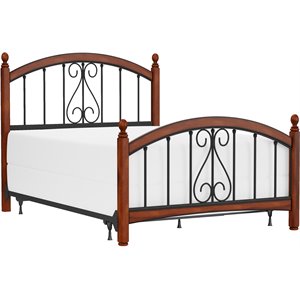 hillsdale burton way poster metal bed in black and cherry