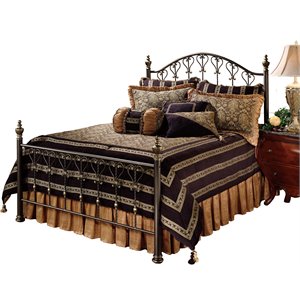 Hillsdale Huntley Intricate King Metal Poster Spindle Bed in Dusty Bronze