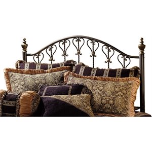 hillsdale huntley intricate metal poster spindle headboard with frame in dusty bronze