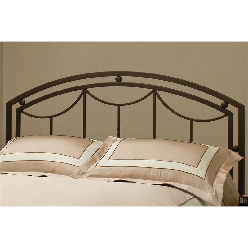 Hillsdale Arlington Art Deco Full Queen Metal Spindle Headboard in Deep Bronze