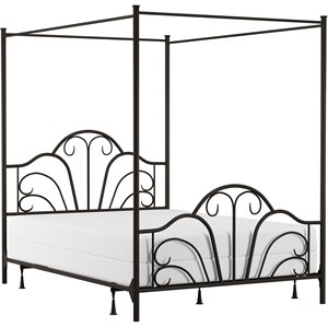 hillsdale dover metal canopy scrollwork bed in textured black
