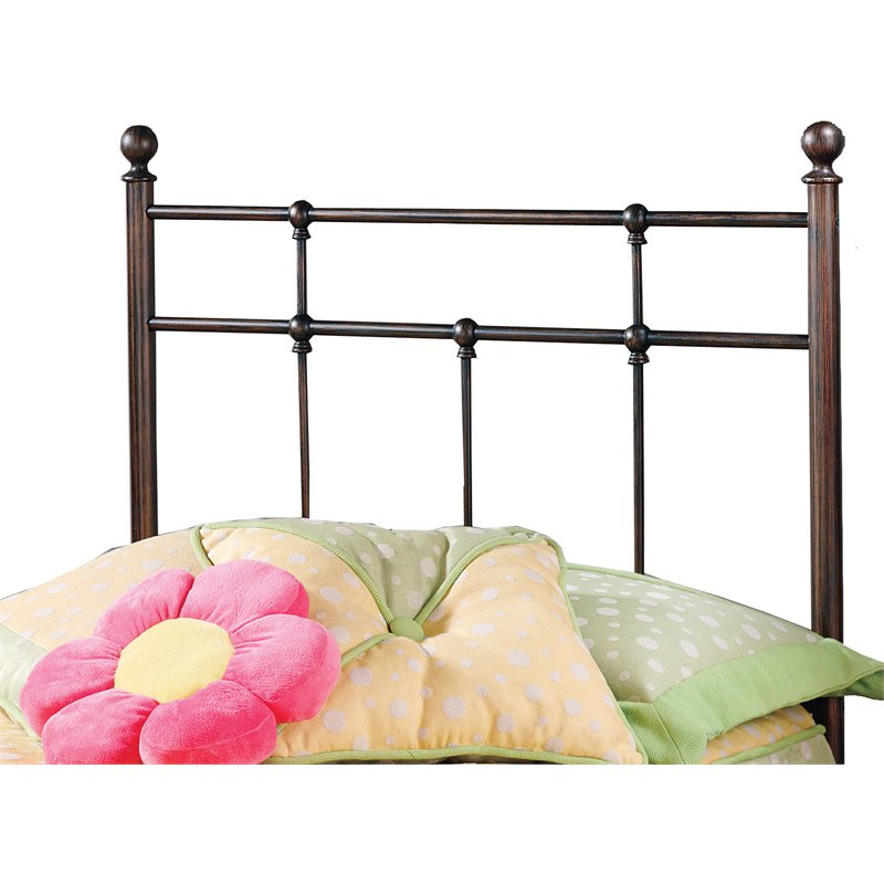 Hillsdale Providence Traditional Twin Metal Spindle Headboard in Antique Bronze
