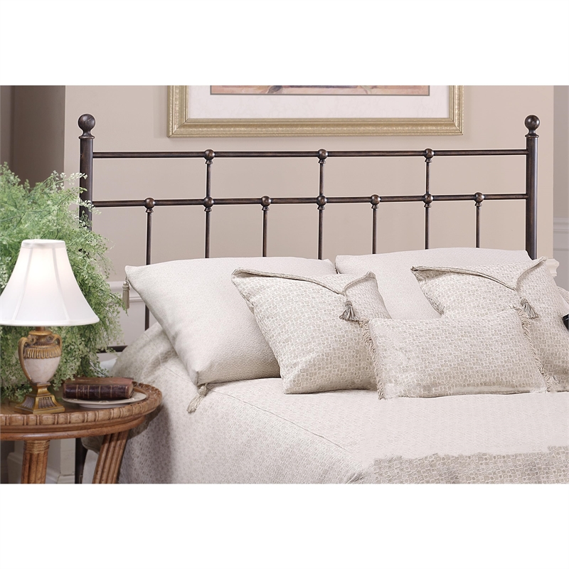 Hillsdale Providence Traditional King Metal Spindle Headboard in Antique Bronze
