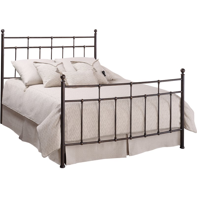 Hillsdale Providence Traditional King Metal Spindle Bed in Antique ...