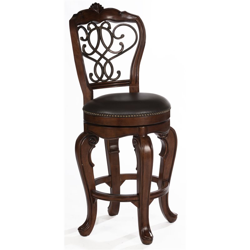 Solid Wood Leather Swivel Bar Stool, Solid Wood Swivel Bar Stools With Backs