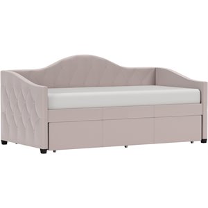 hillsdale furniture jamie upholstered twin-size daybed with trundle blush