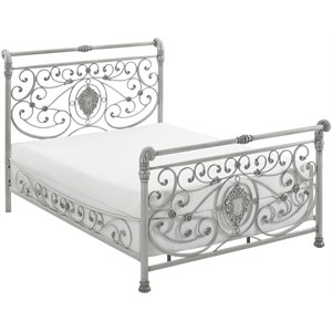 hillsdale furniture mercer metal queen sleigh bed brushed white