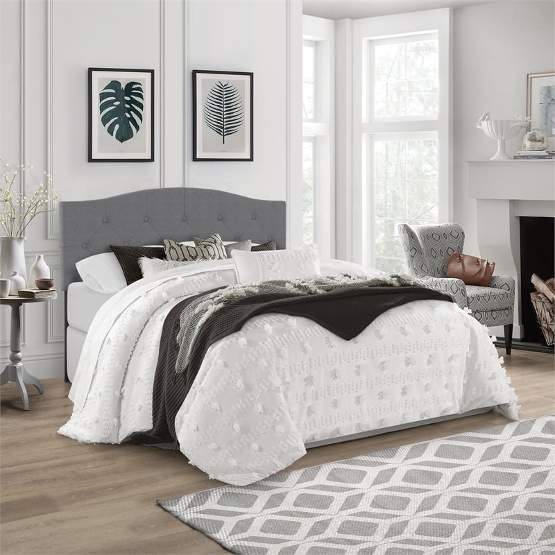 Hillsdale Furniture Provence Upholstered Full/Queen Headboard Glacier Gray