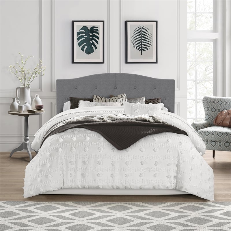 Hillsdale Furniture Provence Upholstered Full/Queen Headboard Glacier Gray