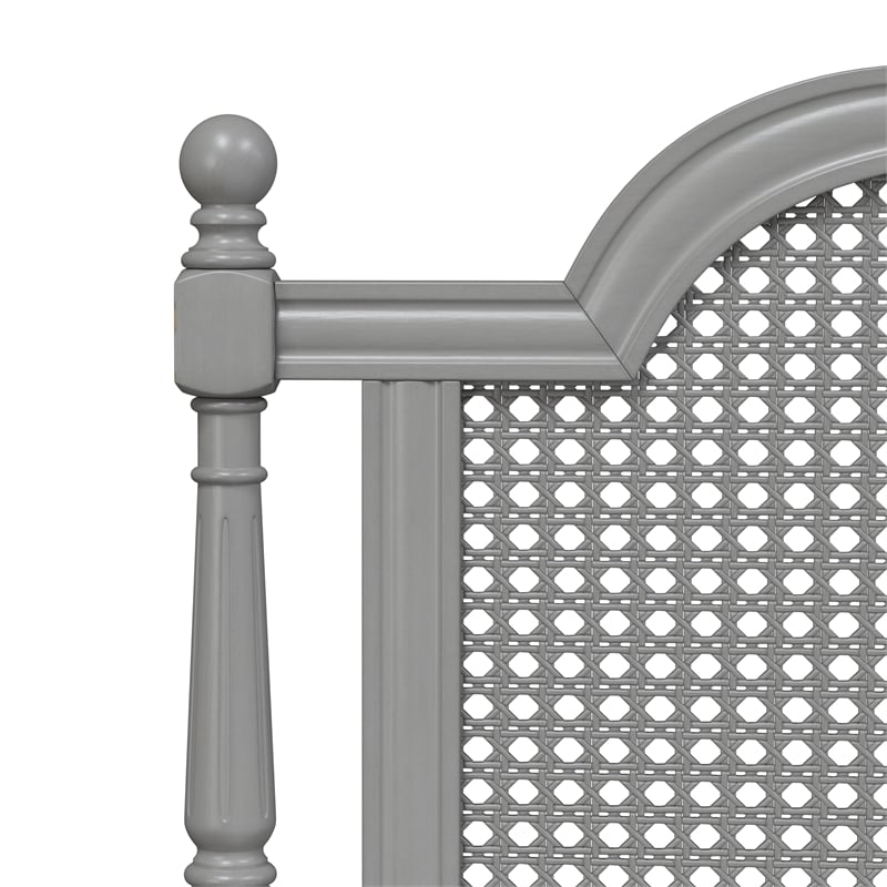 Hillsdale Furniture Melanie Wood and Cane Queen Headboard WO Frame French Gray