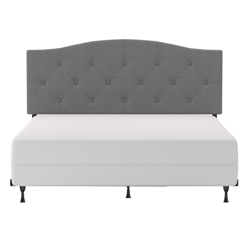 Living Essentials by Hillsdale Provence Upholstered Arch FL/QN HB Gray Fabric