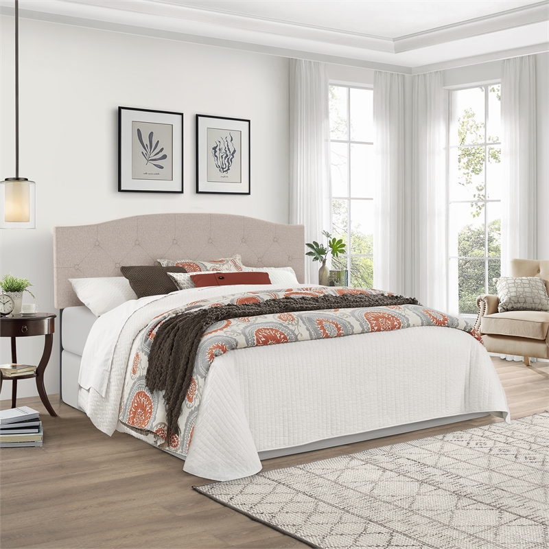 Living Essentials by Hillsdale Provence Uph Adj Tufted KG/Cl KG HB BEIGE FABRIC