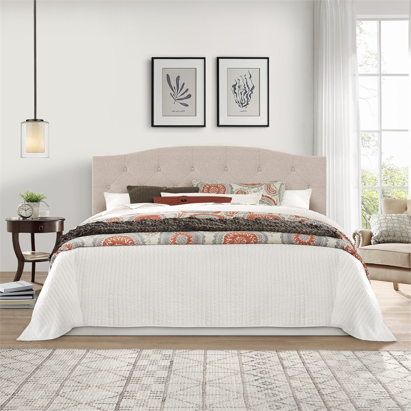Living Essentials by Hillsdale Provence Uph Adj Tufted KG/Cl KG HB BEIGE FABRIC