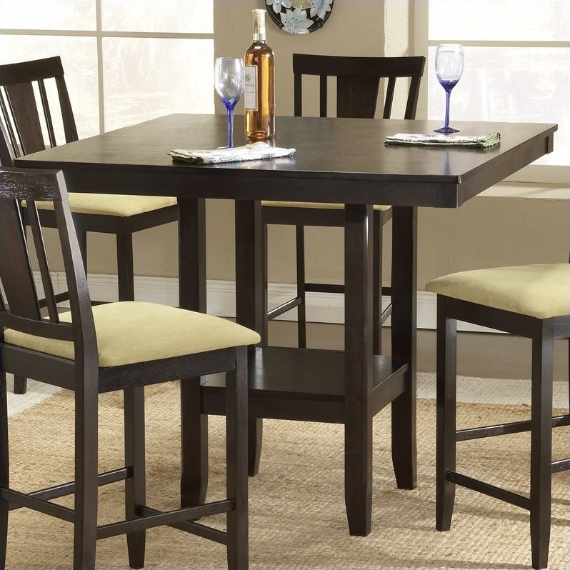 Hillsdale Arcadia Square Counter Height Casual Dining Table In Espresso