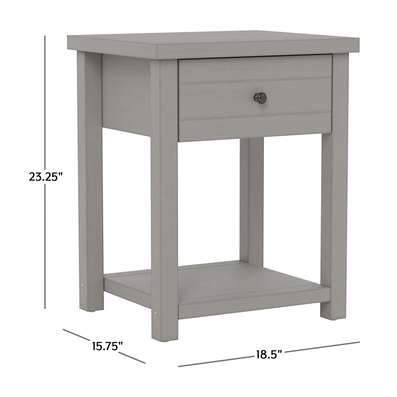 Living Essentials by Hillsdale Harmony Wood Accent Table in Gray