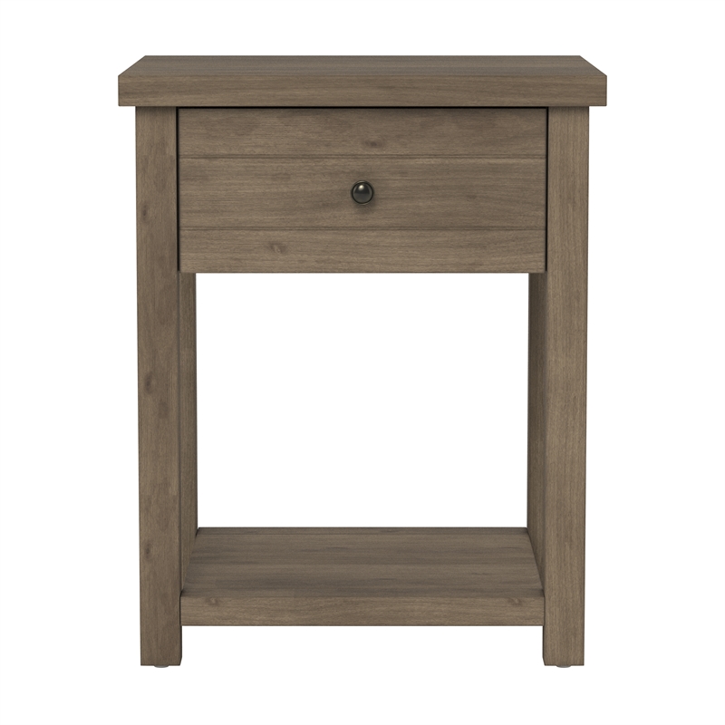 Living Essentials by Hillsdale Harmony Wood Accent Table in Knotty Gray Oak