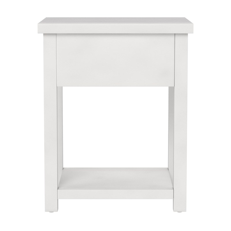 Living Essentials by Hillsdale Harmony Wood Accent Table in Matte White