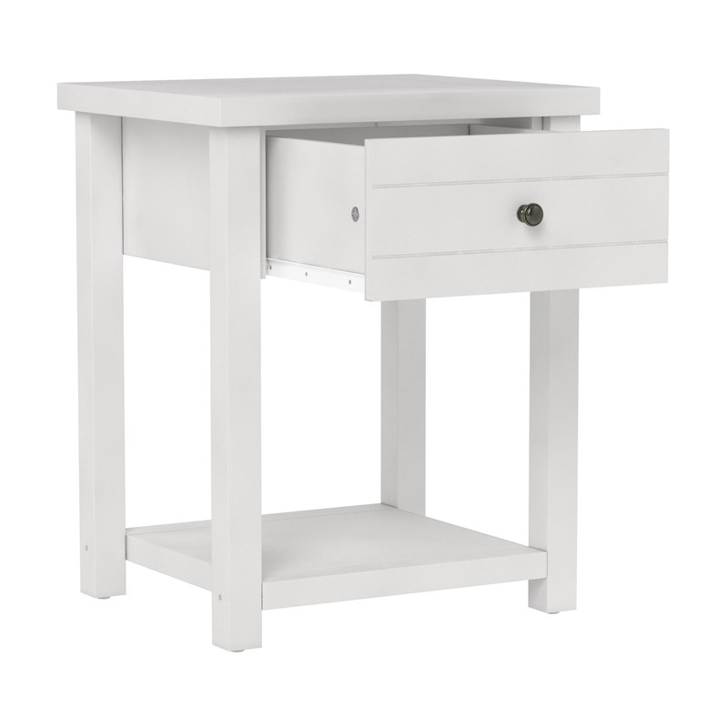 Living Essentials by Hillsdale Harmony Wood Accent Table in Matte White