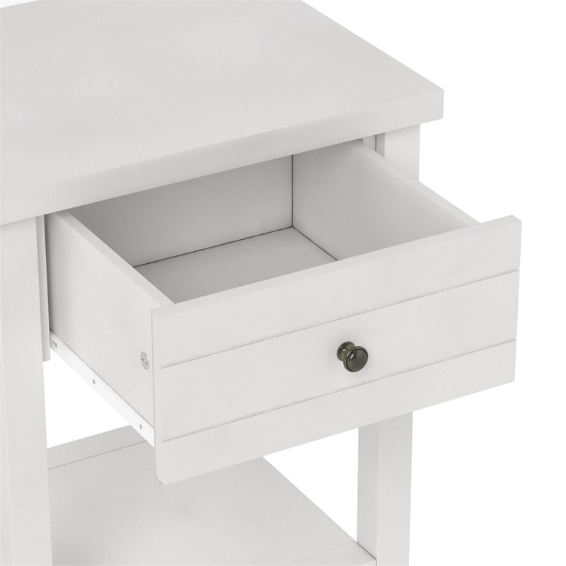 Living Essentials by Hillsdale Harmony Wood Accent Table in Matte White