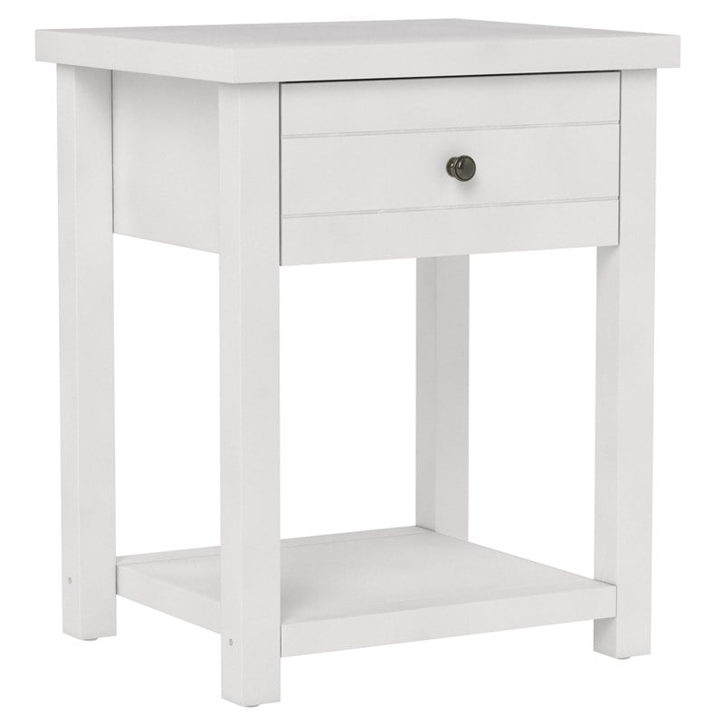 Living Essentials by Hillsdale Harmony Wood Accent Table in Matte White