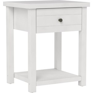 Living Essentials by Hillsdale Harmony Wood Accent Table in Matte White