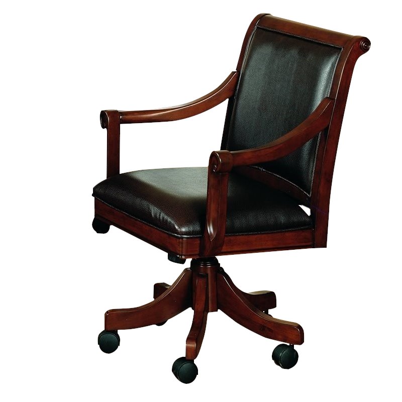 Hillsdale Furniture Palm Springs Wood Caster Chair In Medium Brown ...