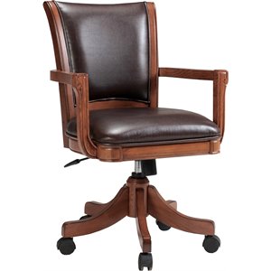 hillsdale furniture park view wood swivel caster chair in medium brown oak