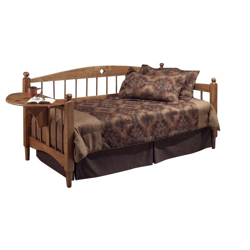 Hillsdale Dalton Daybed in Medium Oak Finish with Roll-Out Trundle ...