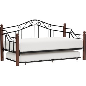 hillsdale madison daybed with trundle and suspension deck in black
