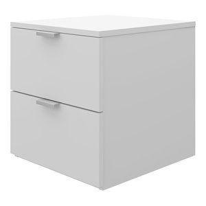 hillsdale delmar 2-drawer modern wood bedroom nightstand in matte white