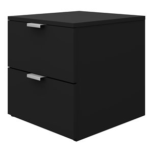hillsdale delmar 2-drawer modern wood bedroom nightstand in matte black