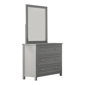 hillsdale schoolhouse 4.0 contemporary wood chest and mirror in gray