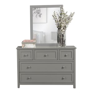 hillsdale schoolhouse 4.0 contemporary wood dresser and mirror in gray