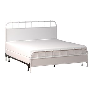 hillsdale grayson coastal steel metal king size bed in white