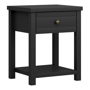 Hillsdale Harmony Storage Farmhouse Wood Accent Table in Black