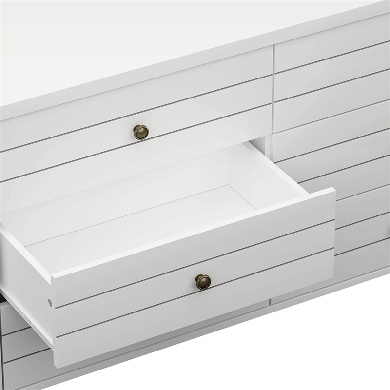 Hillsdale Harmony 6-Drawer Coastal Wood Bedroom Dresser in White