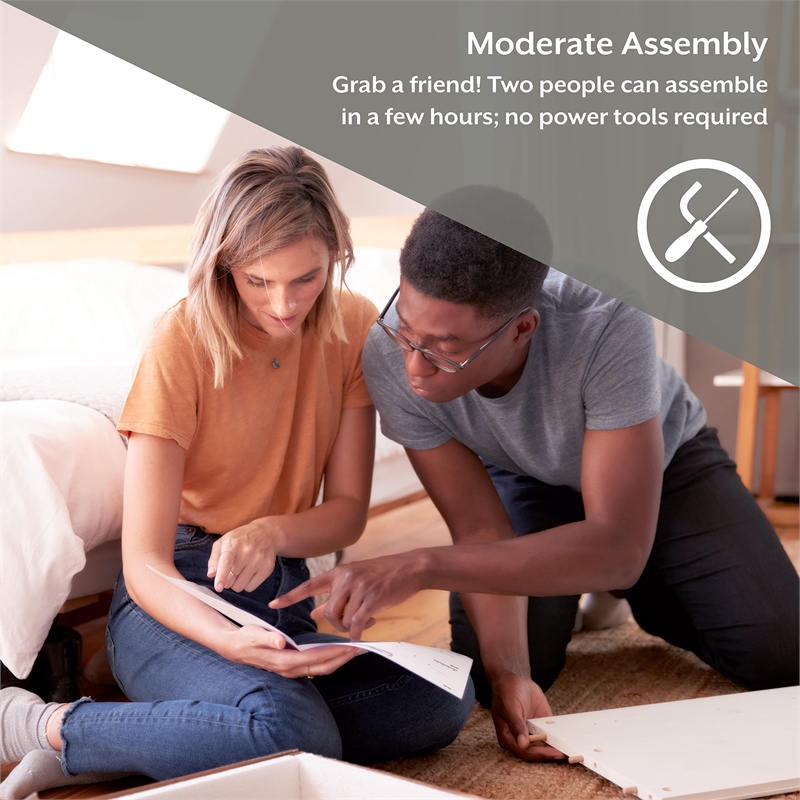 Hillsdale Julien Modern Sturdy Metal Queen Size Bed in Textured White