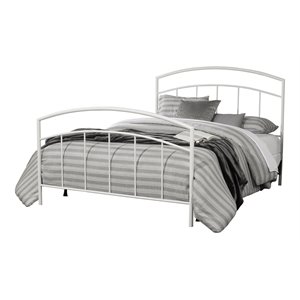 hillsdale julien modern sturdy metal queen size bed in textured white