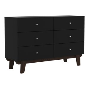 Hillsdale Kincaid 6-Drawer Modern Wood Dresser in Matte Black