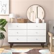 Hillsdale Kincaid 6-Drawer Modern Wood Dresser in Matte White