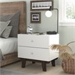 Hillsdale Kincaid 2-Drawer Modern Wood Nightstand in Matte White